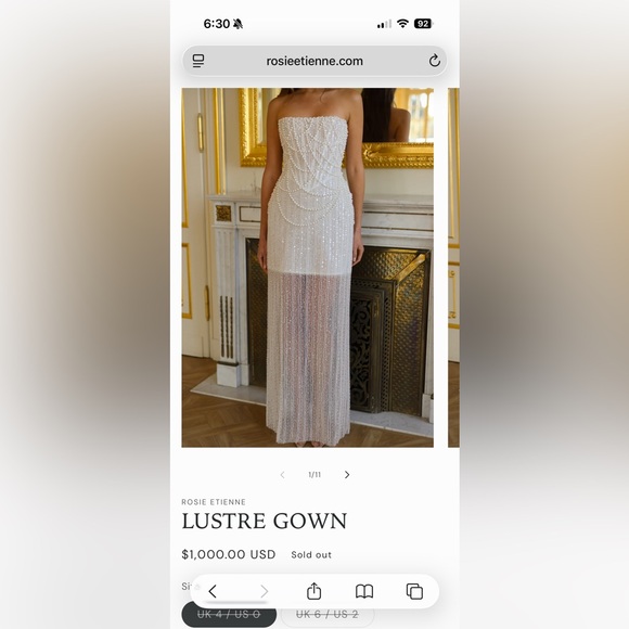Rosie Etienne Dresses & Skirts - Rosie Etienne Lustre Strapless Sheer Beaded Gown in Ivory